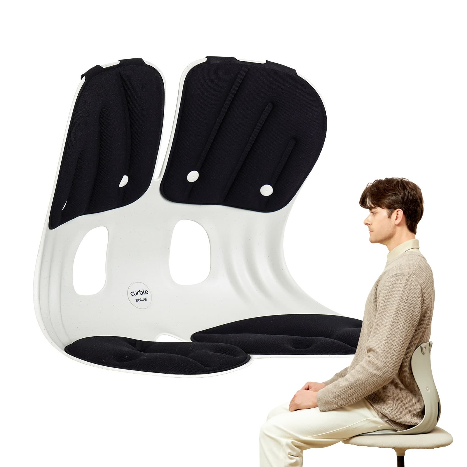 Curble GRAND, Posture Corrector Back Support, Ergonomic Designed Lumbar Support for Back Pain Relief