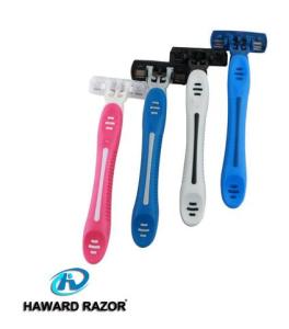 D317L haward triple stainless steel blade with lubricant strip women body use disposable shaving razor