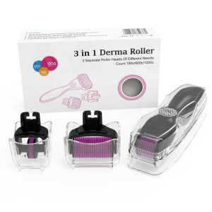 DRS 3in1 latex premium microneedle derma roller set 0.5 1.0 1.5 mm medical disk needles therapy derma roller 3 in 1 kits