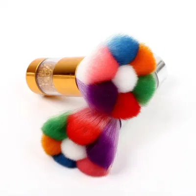 Factory Direct Supply Nail Tools Colorful Brush with Diamond Dust Brush Nail Cleaning Brush Dust Brush Makeup Brush Loose Powder Brush Rainbow Brush