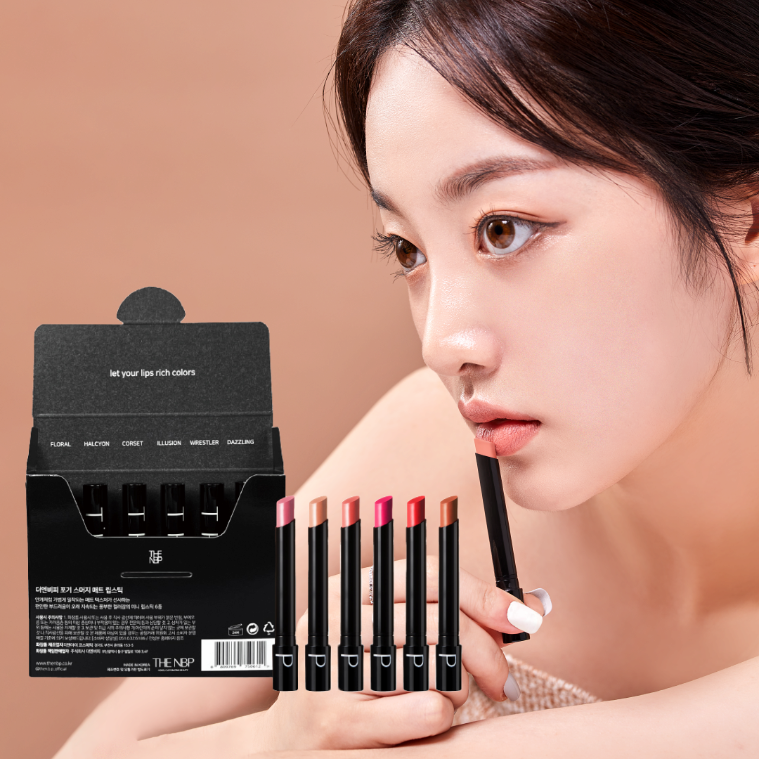 Foggy Smudge texture  6 mini Matte Lipstick Set that fit travel makeup kit