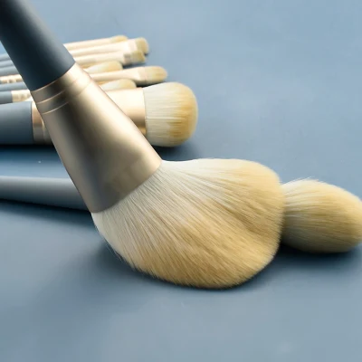 High-Quality 10-Piece Blue Bridge Makeup Brush Set: Portable Foundation Powder Blusher Brushes