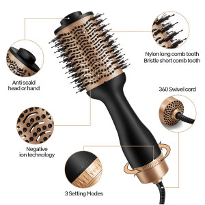 Home Hair Dryer Hot Comb Electric Secador De Cabelo 5 In 1 Curling Iron Brush Planchas Para El Cabello Hair Straightener Curler