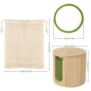 laundry bag storage jar washable facial cloth reusable bamboo makeup remover pads