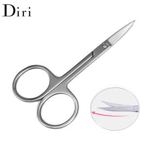 Makeup Tool Sliver Color Stainless Steel Curved Beauty Eyebrow Scissors