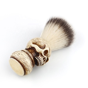 New Badger Hair Shaving Brush Skull Handle Beard Brush Skin-friendly Comfort Salon Facial Beard Cleaning Brush for men