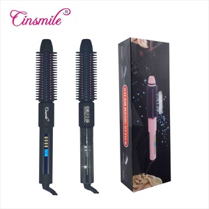 OEM ODM Wooden Hairbrush no heat rotating hair curler hair straightener comb