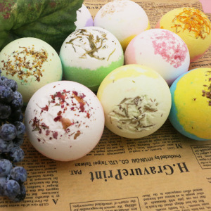 Organic Natural Premium Rainbow Bathbombs With Dry Flowers On Top Bath Bombs Gift Sets