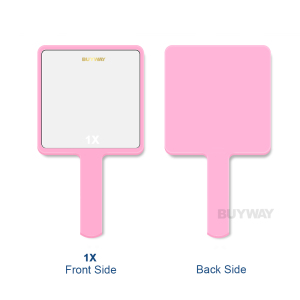 Portable custom plastic square mini pocket hand-held cosmetic mirror handheld mirror with handle