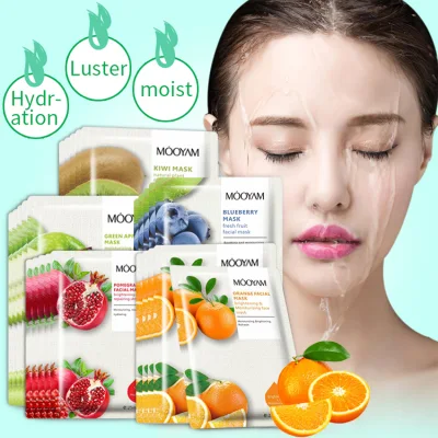 Private Label Skincare Product Beauty Firming Nourishing Fruit Face Mask Whitening Moisturizing Facial Sheet Mask