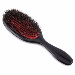 Professional Plastic Hair Brush, Eco-Friendly Boar Bristle Hair Brush With Long Wooden Handle