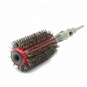 Red Aluminum Barrel Ceramic Coating Solid Wood Handle Brush Hair Brush