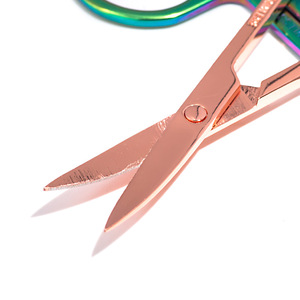 Rose gold color good quality nail scissors stainless steel eyebrow scissors