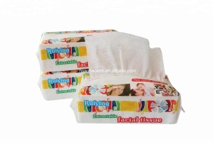 Ruiying brand natural soft and absorbent facial tissue 100% made of cotton or rayon for babies,women, men