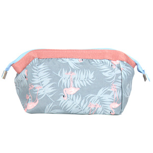sedex bsci fashion flamingo printed cotton cosmetic bag makeup