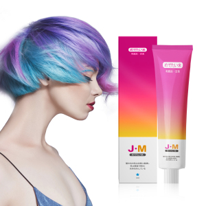 Single Process Color Dye Cream Hair Tinter Low Ammonia Smell Fashion Color Bleach Free 100ml Jam-a Color Permanent