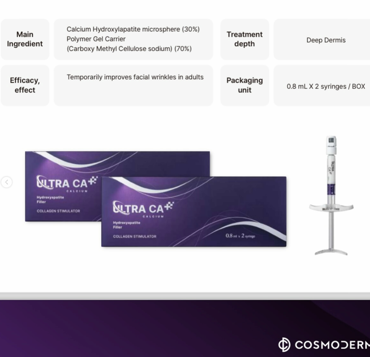 ULTRA CA+,  Volumizing Bio Stimulator, Calcium fillers