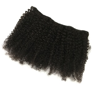 Virgin 4A 4B 4C Kinky Curly Clip In Halo Human Hair Extensions For Black Women