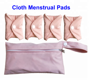 Washable bamboo charcoal women girls feminine menstrual cloth pads reusable soft panty liner breathable sanitary napkin pad