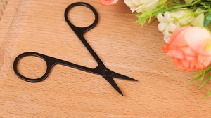 WB200-199 Stainless Steel Manicure Black Makeup Eyebrow Scissors