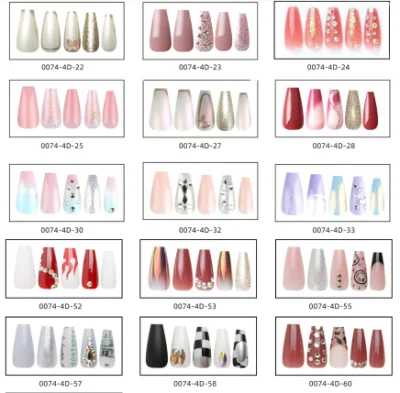 Wholesale 24PCS Fake Nail Tips Luxury Style Ballet Press on False Nails