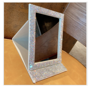 Wholesale bling table cosmetic mirrors rhinestone