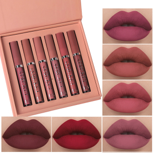 Wholesale lip gloss set boxes containers waterproof long lasting liquid lipstick matte lip gloss