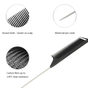 Wholesale Private Label Plastic Salon Use Hair Dyeing Parting Comb Edge Control Rat Tail Hair Comb