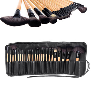 Yaeshii natural wooden handle custom makeup brush 24pcs makeup brush for cosmetic tool