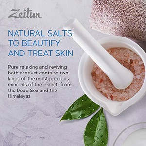 Zeitun Creamy Oil Enriched Bath Salt - Organic Himalayan Pink Salt - Dead Sea Bath Salt With Almond & Olive Oils and Goat Milk