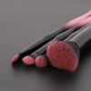 Wholesale 4 Pcs Gradient Pink Black Makeup Brush Set Private Label Soft Synthetic Hair Powder Eyeshadow Cosmetic Brushes with Ergonomic Handle