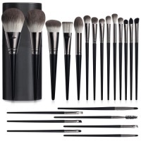 Wholesale Makeup Brush Set 21PCS with Holder Tube OEM Private Label Face Eye Cosmetic Brushes Low MOQ