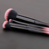Wholesale 4 Pcs Gradient Pink Black Makeup Brush Set Private Label Soft Synthetic Hair Powder Eyeshadow Cosmetic Brushes with Ergonomic Handle