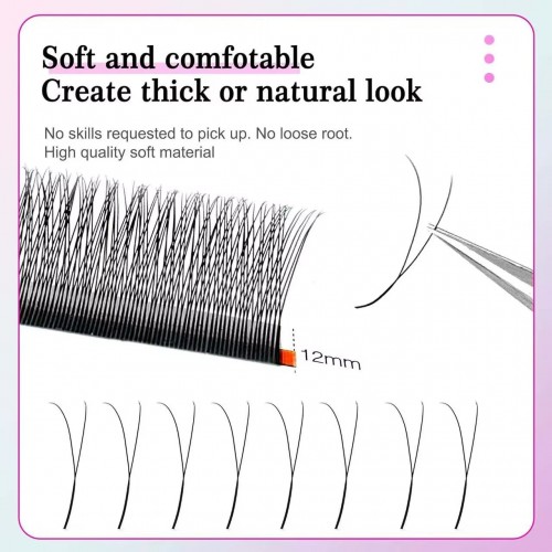 New YY Lash Extensions Trays U Shape  2D YY Parallel Blooming Effect LC/B/C/D Korean PBT Fiber Luxury Eyelash Supplies