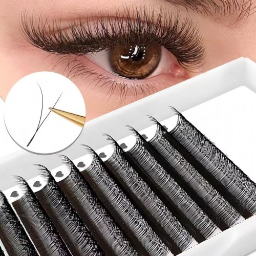 New YY Lash Extensions Trays U Shape  2D YY Parallel Blooming Effect LC/B/C/D Korean PBT Fiber Luxury Eyelash Supplies