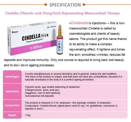 Cindella Vitamin C glutathione skin whitening injection