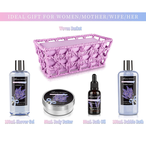2020 new design china oem wholesale valentine promotional aromatic basket body and bath gift set Mothers day