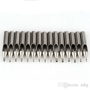 22pcs Stainless Steel Round Tattoo Nozzles Tips Needles Grip Machine Set