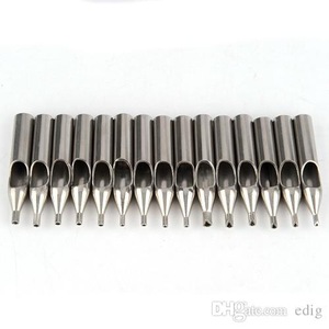 22pcs Stainless Steel Round Tattoo Nozzles Tips Needles Grip Machine Set