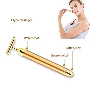 24k Gold Vibrating Energy Beauty Bar Face Massager Beauty Bar 24k golden pulse skin care