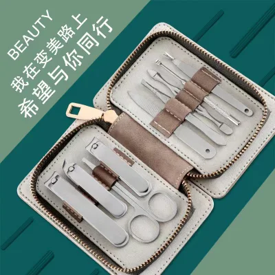 9-Piece Nail Clipper Set Stainless Steel Nail Clipper Zipper Bag