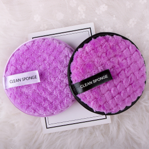 9cm Private Label Polyester Microfibre Face Collage Washable Reusable Makeup Remover Pad With Mesh Bag