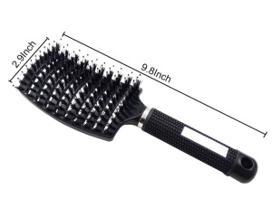 Amazon Hot Custom LOGO Curved Vent Detangling Wave Brush Boar Bristle Hair Brush with nylon bristle