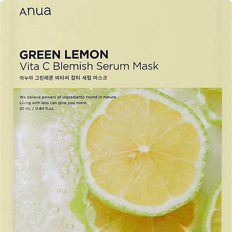 [ANUA]GREEN LEMON VITA C BLEMISH SERUM MASK 25ML_(1PCS) (1)