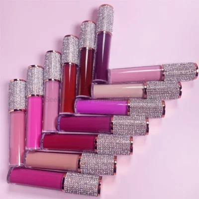 Best Selling High Quality Makeup Cosmetic Lipgloss Diamond Long Lasting Waterproof Matte Lip Gloss Liquid Lipstick