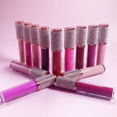 Best Selling High Quality Makeup Cosmetic Lipgloss Diamond Long Lasting Waterproof Matte Lip Gloss Liquid Lipstick