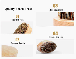 Best Small Boar Bristle Barber Brush Beard Shaving Beard Comb and Brush