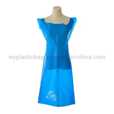 Blue White Disposable Plastic Aprons for Painting PE Polyethylene Apron