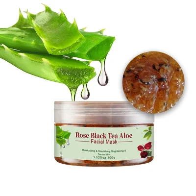 Cosmetic Skin Care Natural Aloe Black Tea Rose Moisturizing Nourishing Brightening Jelly Facial Mask