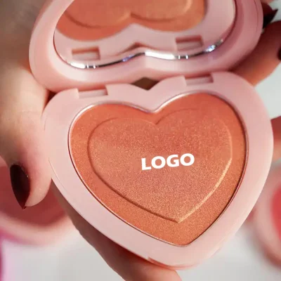 Custom Logo Private Label Cosmetics Blusher Palette Heart Shape Vegan Makeup Face Single Blush